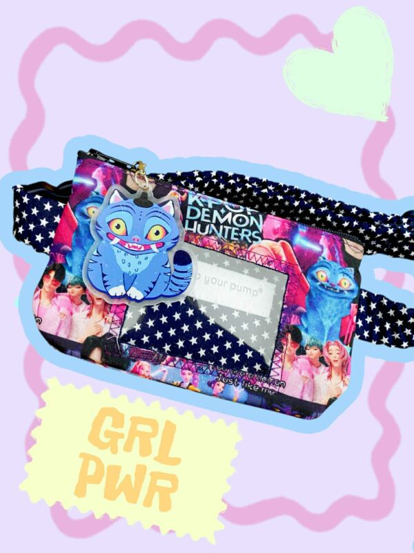 Insulin Pump pouch K POP with vinyl screen and 1 matching zip charm